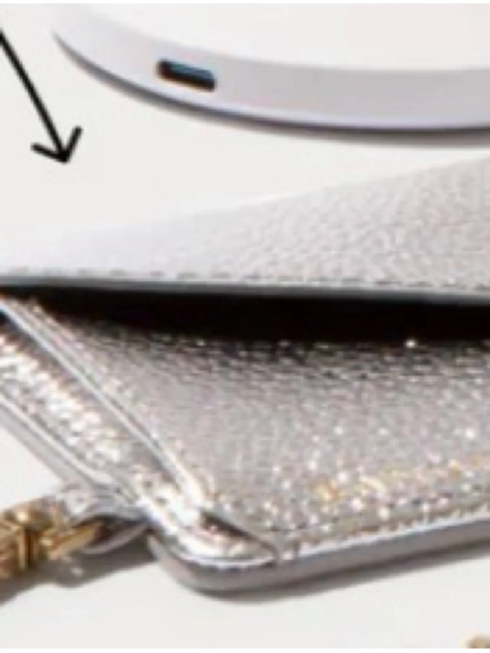 Bandolier Silver & Gold Leather Crossbody magnetic WALLET ONLY.